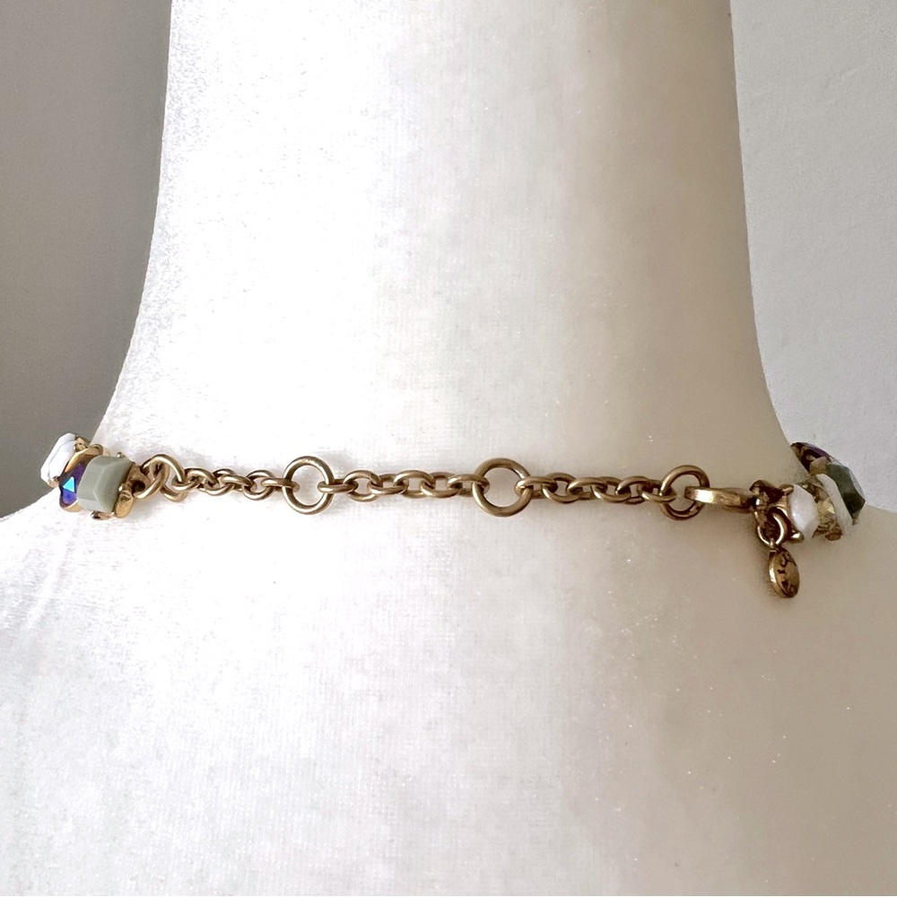 J. CREW Statement Necklace Multi Colored Stones Rhines… - Picture 3 of 6